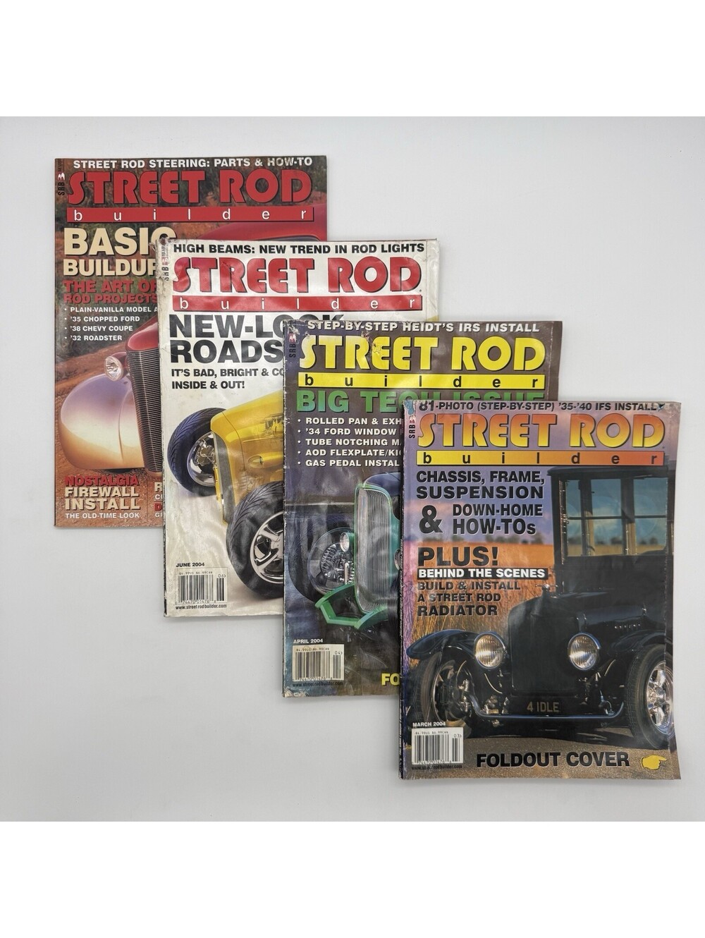 Lot Of 4 Street Rod Builder Magazine, 2004 March April June Vintage